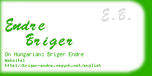 endre briger business card